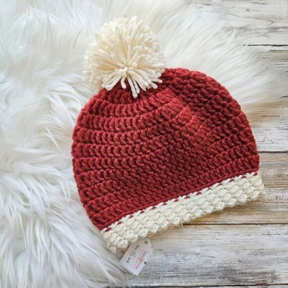 Other - Infant Hat, Pom Pom Rustic Santa
